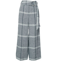 Suno Calça cropped xadrez - Cinza