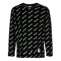 Supreme Camiseta com logo em veludo - Preto