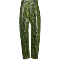 The Attico snakeskin print trousers - Verde