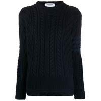 Thom Browne 4-Bar cable knit jumper - Azul