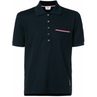 Thom Browne Camisa polo com bolso - Azul