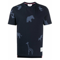 Thom Browne Camiseta com animal print - Azul