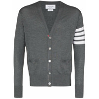 Thom Browne Cardigan com 4 listras - Cinza