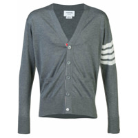 Thom Browne Cardigan com detalhe - Cinza