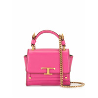Tod's Bolsa tote com placa T - Rosa