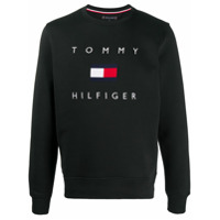 Tommy Hilfiger Moletom com logo - Preto