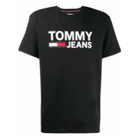 Tommy Jeans Camiseta com logo bordado - Preto