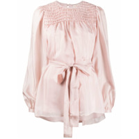 Tory Burch Blusa de seda com cinto - Rosa