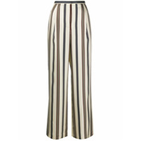 Tory Burch striped silk trousers - Neutro