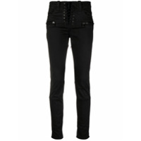 UNRAVEL PROJECT lace-up cropped jeans - Preto