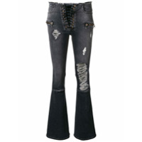 UNRAVEL PROJECT ripped flared jeans - Cinza