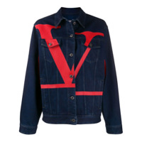 Valentino Jaqueta jeans com logo - Azul