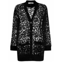 Valentino knitted lace cardigan - Preto