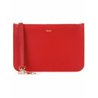 Valextra Clutch de couro com zíper - Vermelho