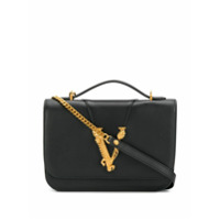 Versace Bolsa tiracolo com logo - Preto