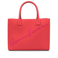 Versace Bolsa tote com logo - Vermelho