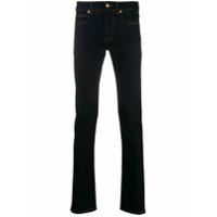 Versace Calça jeans slim com patches - Azul