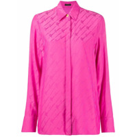 Versace Camisa de jacquard com logo - Rosa