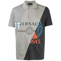 Versace Camisa polo com recortes - Cinza