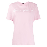 Versace Camiseta com estampa de logo - Rosa