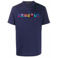 Versace Camiseta com logo bordado - Azul