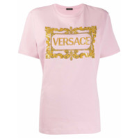 Versace Camiseta com logo bordado - Rosa