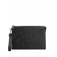 Versace Clutch com logo gravado - Preto