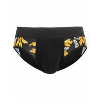 Versace Cueca com estampa barroca - Preto