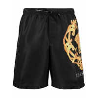 Versace logo print shorts - Preto