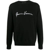 Versace Suéter com logo bordado - Preto