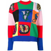 Versace Suéter com patchwork - Vermelho