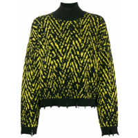 Versace Suéter de tricô chevron - Preto