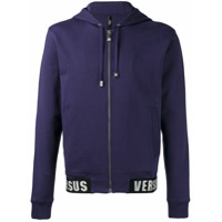 Versus Moletom com capuz e zíper - Azul