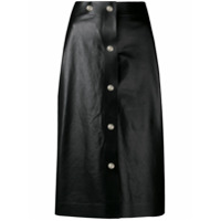 Victoria Beckham midi leather skirt - Preto