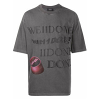 We11done Camiseta com logo bordado - Cinza