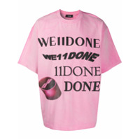 We11done Camiseta com logo gravado - Rosa