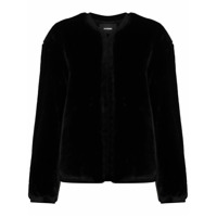 We11done Jaqueta com logo e pelos - Preto