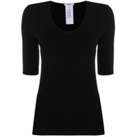 Wolford Camiseta slim com mangas curtas - Preto