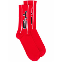Y-3 intarsia-knit ankle socks - Vermelho