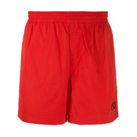 Y-3 Short de natação com logo - Vermelho