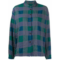 YMC Camisa xadrez com gola redonda - Verde