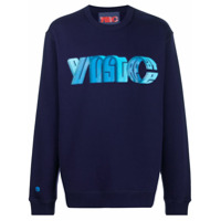YMC long sleeve logo print jumper - Azul