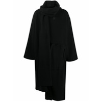 Yohji Yamamoto oversized wool coat - Preto