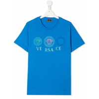 Young Versace Camisa com logo - Azul
