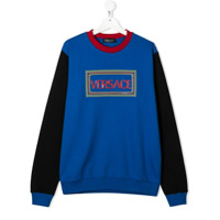 Young Versace Moletom com logo - Azul