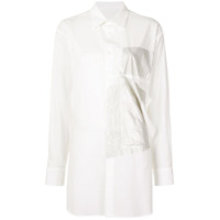 Y's Camisa longa com bolso drapeado - Branco