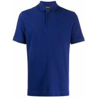 Z Zegna Camisa polo com logo bordado - Azul