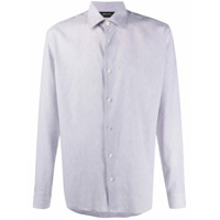 Z Zegna Camisa risca de giz - Cinza