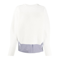 3.1 Phillip Lim bi-material crew neck jumper - Branco