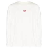 424 Camiseta mangas longas com logo bordado - Branco